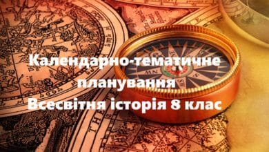 Календарно тематичне планування 8 клас всесвітня історія-Історія в школі