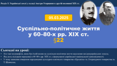 Суспільно-політичне життя у 60–80-х рр. ХІХ ст. -Історія в школі