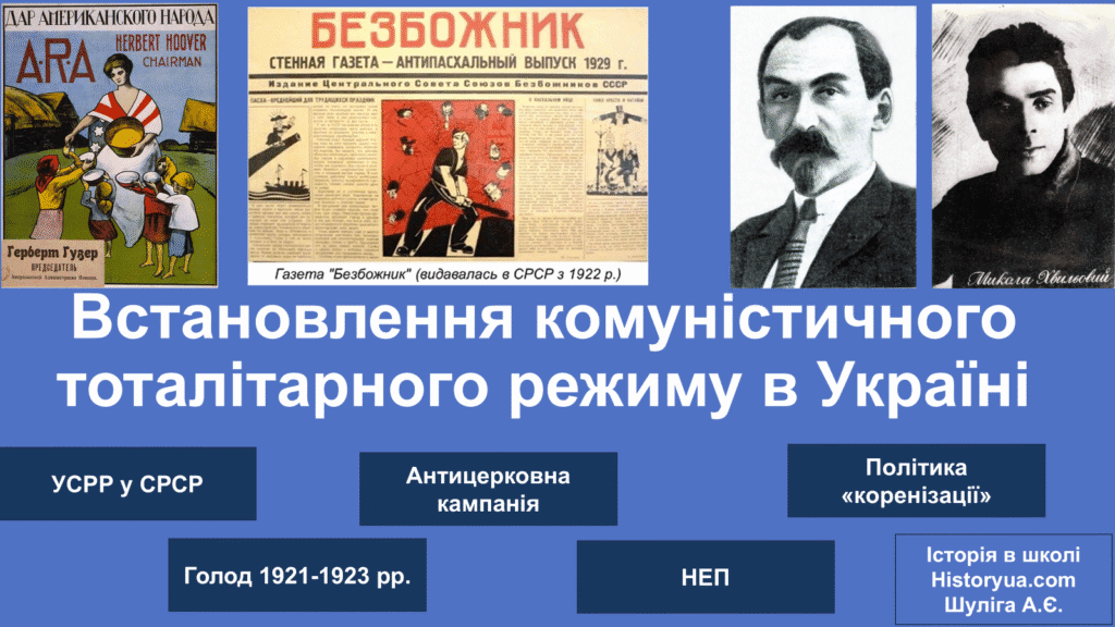Встановлення комуністичного тоталітарного режиму в Україні-Історія в школі