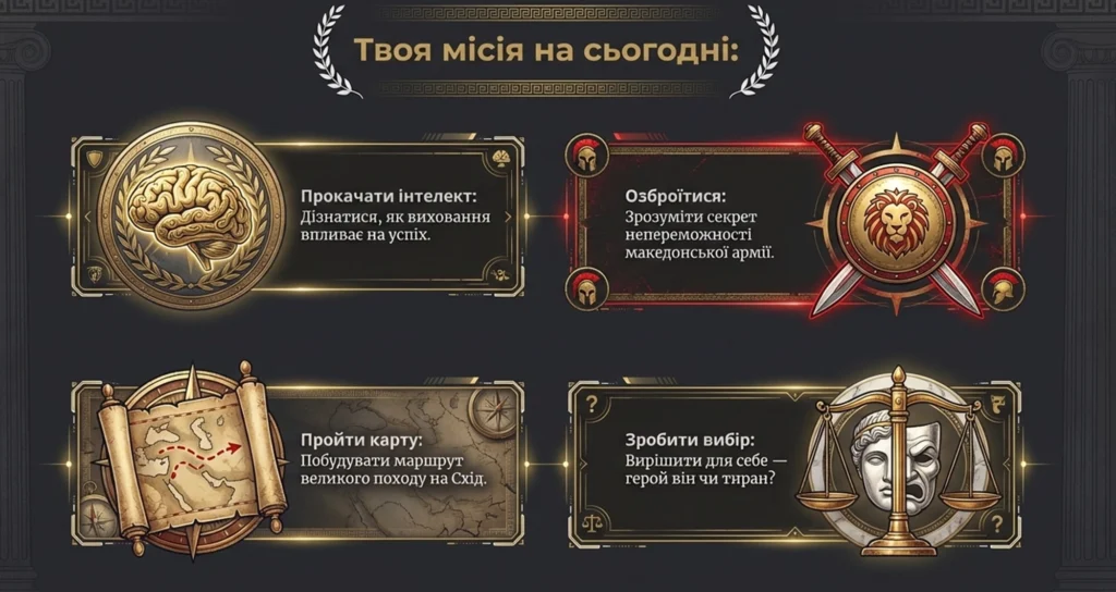 Александр Македонський-Історія в школі